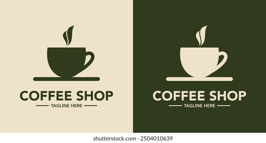 Minimalist coffee shop logo symbol. Coffee store logo template. Cafe logo simple design