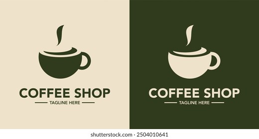 Minimalist coffee shop logo symbol. Coffee store logo template. Cafe logo simple design