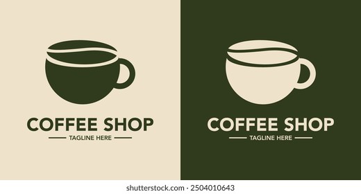 Minimalist coffee shop logo symbol. Coffee store logo template. Cafe logo simple design