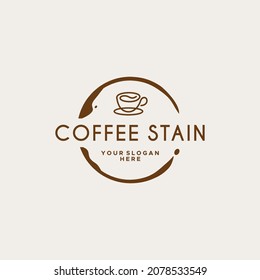 minimalist COFFEE STAIN cup mug silhouette logo