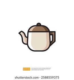 Minimalist Coffee Teapot Icon in Soft Colors Perfect for Modern Kitchen Decor and Beverage Illustration Designs