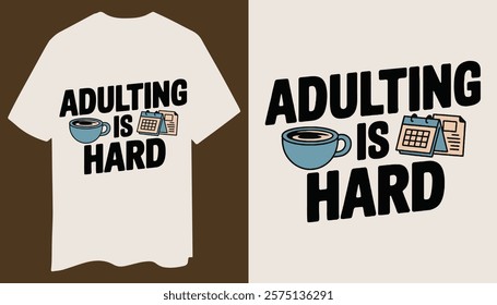 Minimalist Coffee Tee – Adulting Humor Shirt