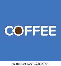 Minimalist "COFFEE" typography with a coffee cup replacing the 'O'. Clean, modern design perfect for cafes, menus, and coffee-related themes.