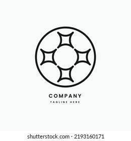 Minimalist Coin Logo Design Template. Circular Abstract Logo Design.