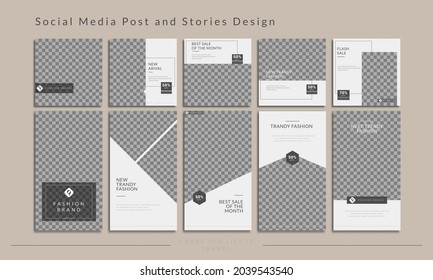 A minimalist collection of stories and posts for social media. Packages to create your unique promotion. Desaign background for sosial media minimalist. Eps 10