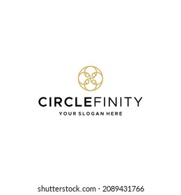 Diseño de logotipo CIRCLEFINITY de color minimalista 