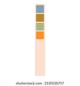Minimalist color palette featuring blue, brown, green and orange tones
