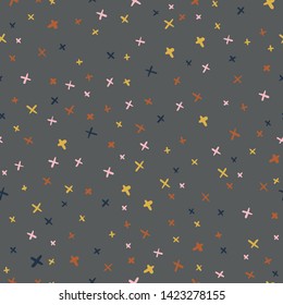 Minimalist color pluses seamless pattern.