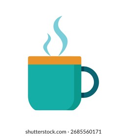 A minimalist color vector of a coffee Mug.