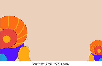 Minimalist colorful abstract doodle background template.