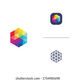 Minimalist colorful abstract vector logo or element design. Illustration of logo identity icon.