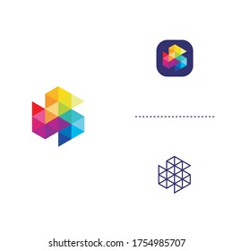 Minimalist colorful abstract vector logo or element design. Illustration of logo identity icon.