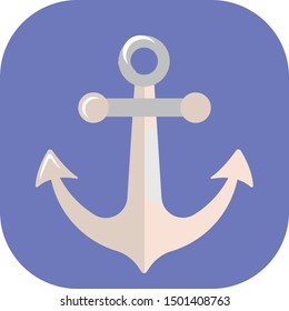 Minimalist colorful anchor on a colored background.
Ideal for icons, medals or badges.