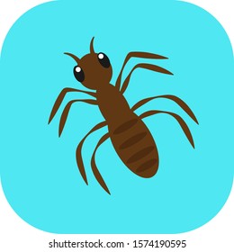 Minimalist colorful ant on a colored background.
Ideal for icons, medals or badges.