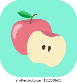 Minimalist colorful apple on a colored background.
Ideal for icons, medals or badges.