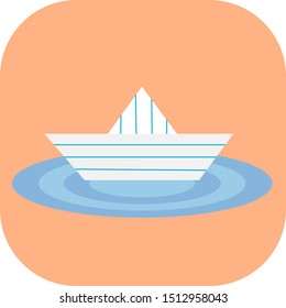 Minimalist colorful boat on a colored background.
Ideal for icons, medals or badges.