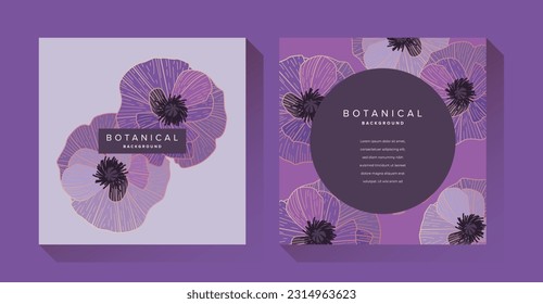 Minimalist Colorful Botanical Flower Background