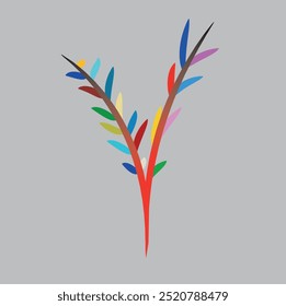 Design de vetor de ramificação colorida minimalista