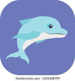 Minimalist colorful dolphin on a colored background.
Ideal for icons, medals or badges.