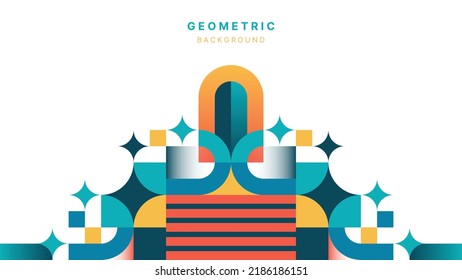 Minimalist colorful flat geometric background