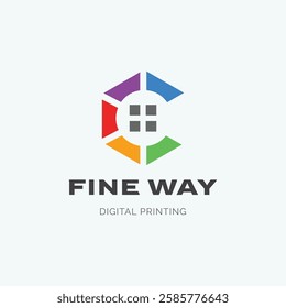 Minimalist colorful formal business digital printing logo