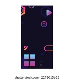 Minimalist colorful geometric background vertical banner texture