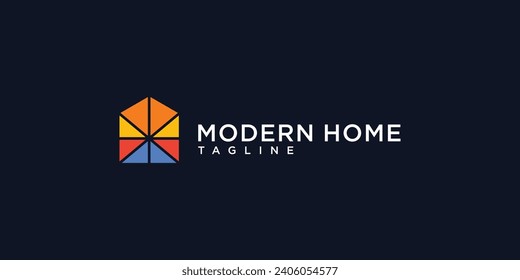 Minimalist colorful home real estate logo design inspiration