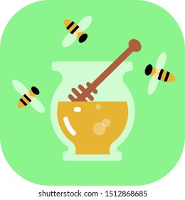 Minimalist colorful honey on a colored background.
Ideal for icons, medals or badges.