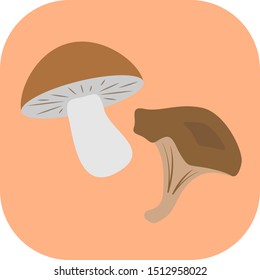 Minimalist colorful mushrooms on a colored background.
Ideal for icons, medals or badges.