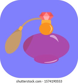 Minimalist colorful perfume on a colored background.
Ideal for icons, medals or badges.