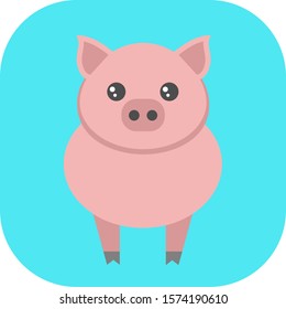 Minimalist colorful pig on a colored background.
Ideal for icons, medals or badges.