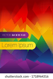 Minimalist colorful premium background. Vector gradient geometric elements with the colors of LGBTQ flag.