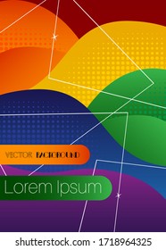 Minimalist colorful premium background. Vector gradient geometric elements with the colors of LGBTQ flag.