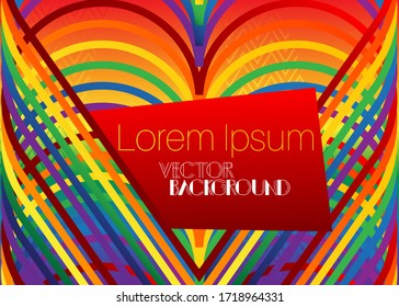 Minimalist colorful premium background. Vector gradient geometric elements with the colors of LGBTQ flag.