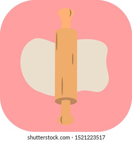 Minimalist colorful rolling pin on a colored background.
Ideal for icons, medals or badges.