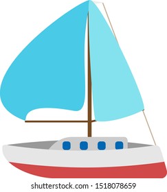 Minimalist colorful sailboat.
Ideal for icons, medals or badges.