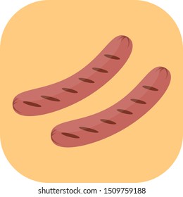Minimalist colorful sausages on a colored background.
Ideal for icons, medals or badges.