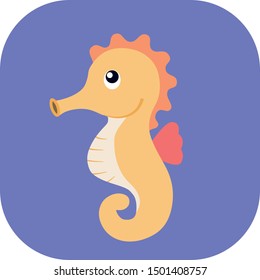 Minimalist colorful seahorse on a colored background.
Ideal for icons, medals or badges.