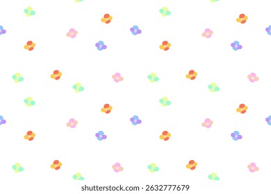 Fundo minimalista colorido sem emenda do padrão da flor. Ilustração de vetor. Papel de parede