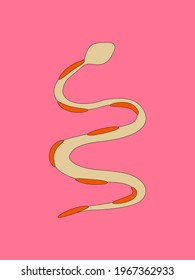 Minimalist colorful snake poster template digital vector art.