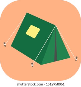 Minimalist colorful tent on a colored background.
Ideal for icons, medals or badges.