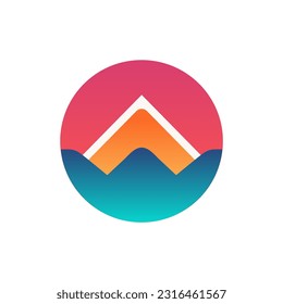 minimalist colorful travel app icon logo vector illustration template design