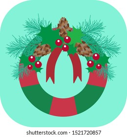 Minimalist colorful wreath on a colored background.
Ideal for icons, medals or badges.