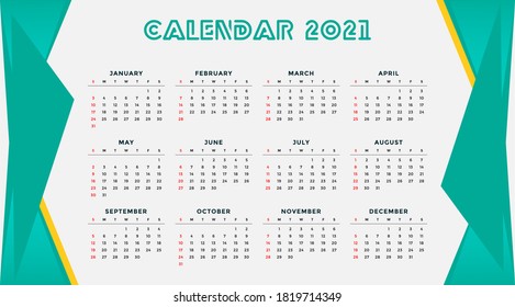 Minimalist Colourful Abstract Elegant Desk calendar template 2021 Premium free Vector.Corporate and business calendar.