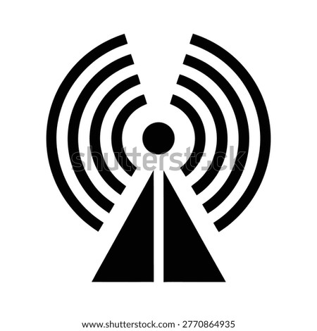 Minimalist communication mast vector, wireless network signal strength symbol design art.