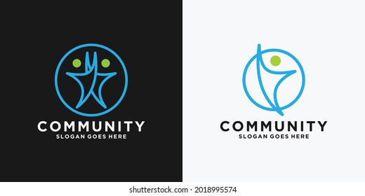 plantilla de diseño de logotipo comunitario minimalista