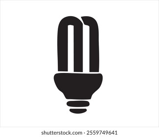 Minimalist Compact Fluorescent Light Bulb Icon - Energy Efficient Lighting Solution