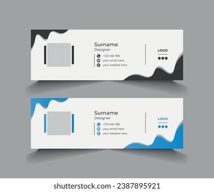 Minimalist company email signature template design or email footer