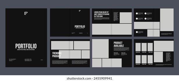 Minimalistisches Unternehmen Produktkatalog Broschüre Magazin Design Vorlage, saubere Möbel oder Mode Kollektion Portfolio Katalog Broschüre Kreatives Layout oder Preis Liste