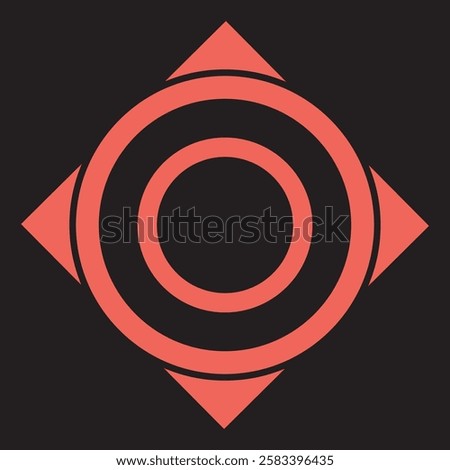 Minimalist Compass-Inspired Logo with Circular Focus and Arrows